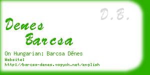 denes barcsa business card